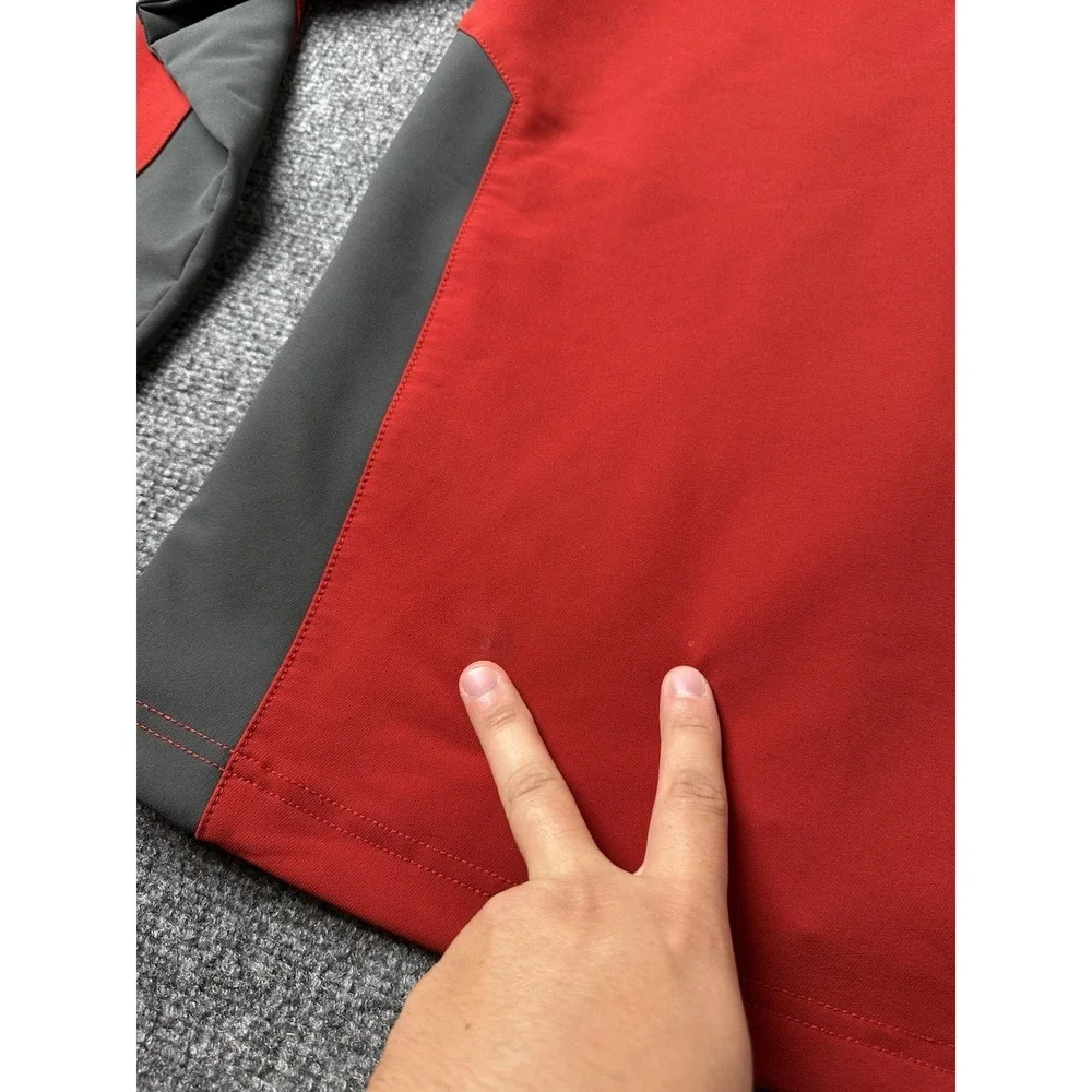 Mens The North Face WindWall Soft Shell Jacket Red Gray, Size S